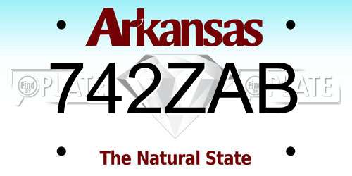 742ZAB Arkansas License Plate