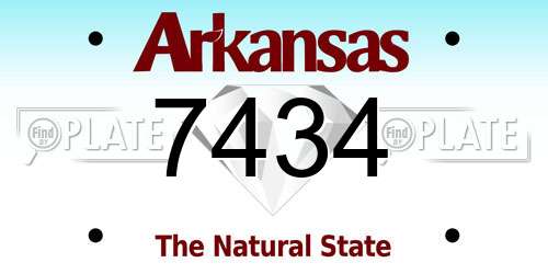 7434 Arkansas License Plate