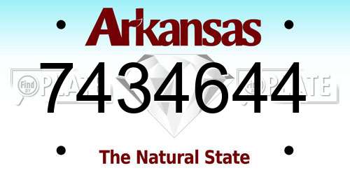 7434644 Arkansas License Plate