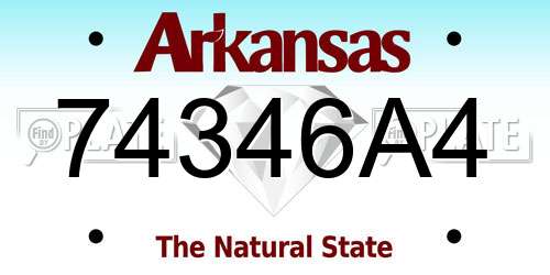 74346A4 Arkansas License Plate