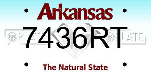 7436RT Arkansas License Plate