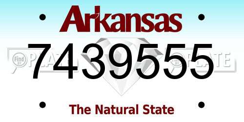 7439555 Arkansas License Plate