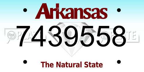7439558 Arkansas License Plate