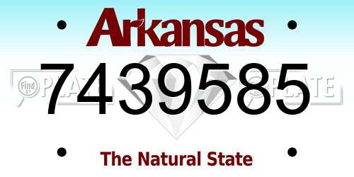7439585 Arkansas License Plate