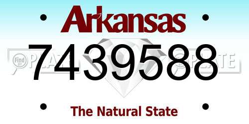 7439588 Arkansas License Plate