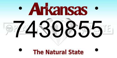 7439855 Arkansas License Plate