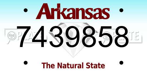 7439858 Arkansas License Plate