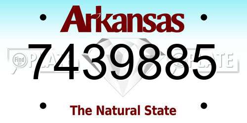 7439885 Arkansas License Plate