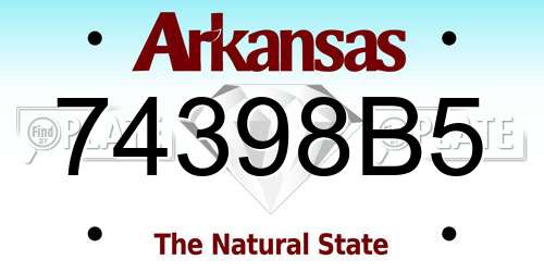 74398B5 Arkansas License Plate