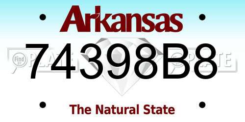74398B8 Arkansas License Plate