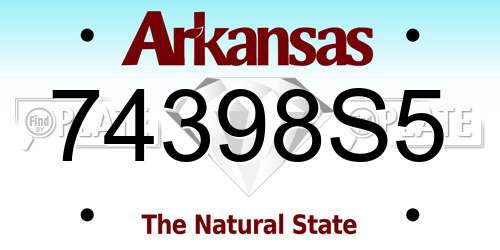 74398S5 Arkansas License Plate