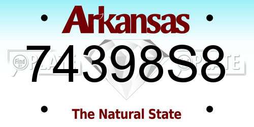 74398S8 Arkansas License Plate
