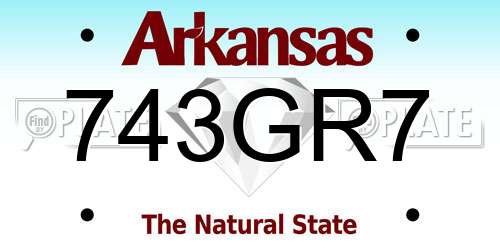 743GR7 Arkansas License Plate