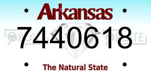 7440618 Arkansas License Plate