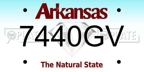 7440GV Arkansas License Plate