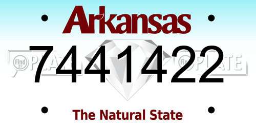 7441422 Arkansas License Plate