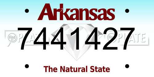 7441427 Arkansas License Plate