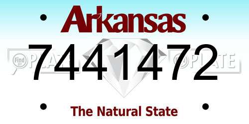 7441472 Arkansas License Plate