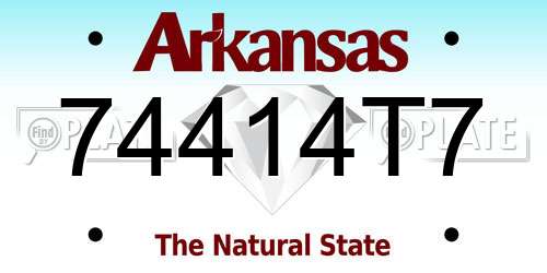 74414T7 Arkansas License Plate