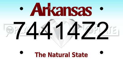 74414Z2 Arkansas License Plate