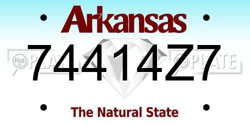74414Z7 Arkansas License Plate