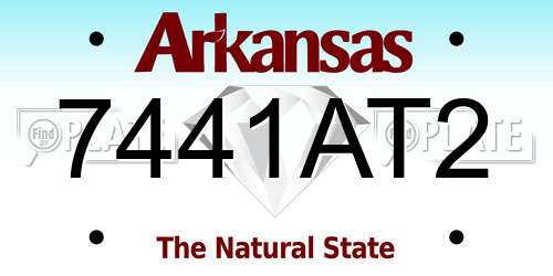 7441AT2 Arkansas License Plate