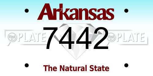 7442 Arkansas License Plate