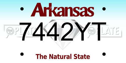 7442YT Arkansas License Plate
