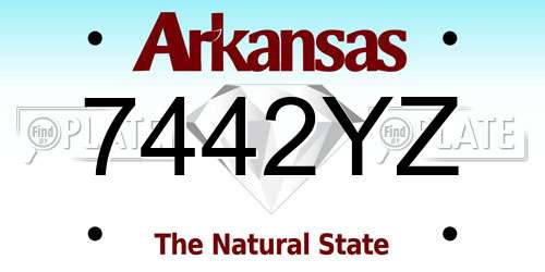 7442YZ Arkansas License Plate