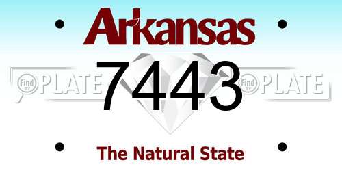 7443 Arkansas License Plate