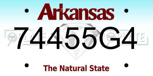74455G4 Arkansas License Plate