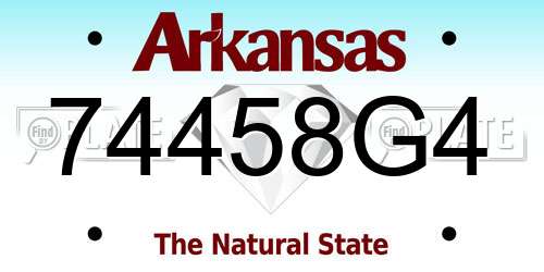 74458G4 Arkansas License Plate