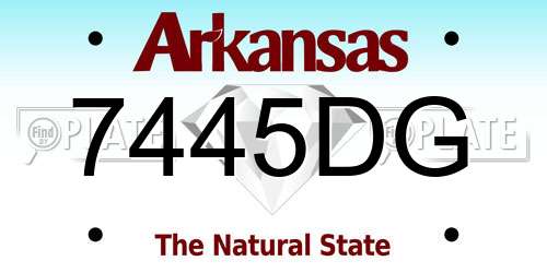 7445DG Arkansas License Plate
