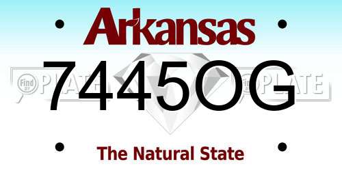 7445OG Arkansas License Plate