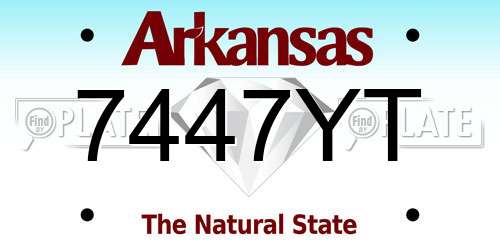 7447YT Arkansas License Plate