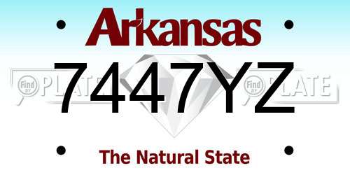 7447YZ Arkansas License Plate