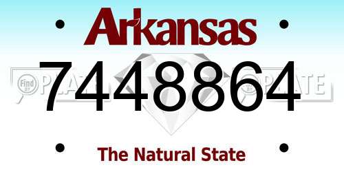 7448864 Arkansas License Plate