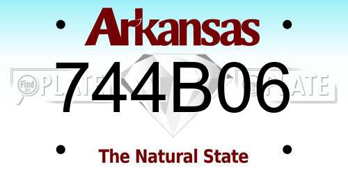744B06 Arkansas License Plate