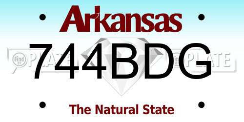 744BDG Arkansas License Plate