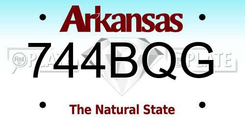744BQG Arkansas License Plate