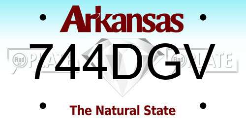 744DGV Arkansas License Plate