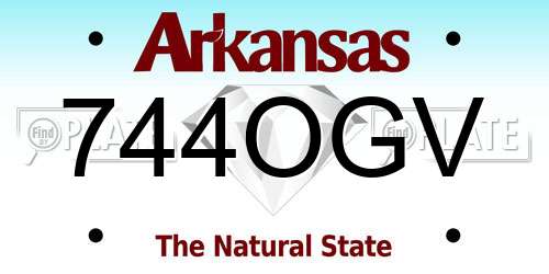 744OGV Arkansas License Plate