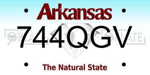 744QGV Arkansas License Plate