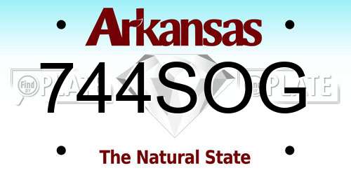 744SOG Arkansas License Plate