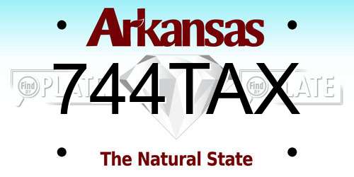 744TAX Arkansas License Plate