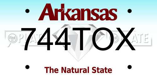 744TOX Arkansas License Plate