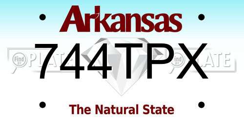 744TPX Arkansas License Plate
