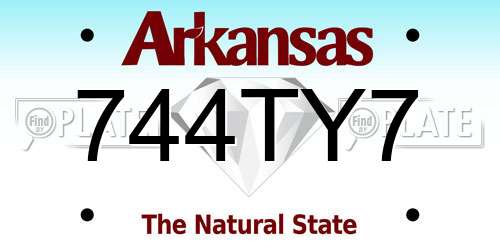 744TY7 Arkansas License Plate