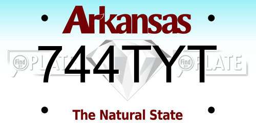 744TYT Arkansas License Plate