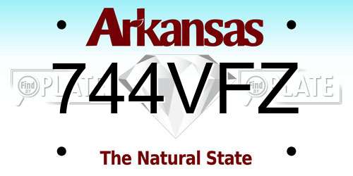 744VFZ Arkansas License Plate